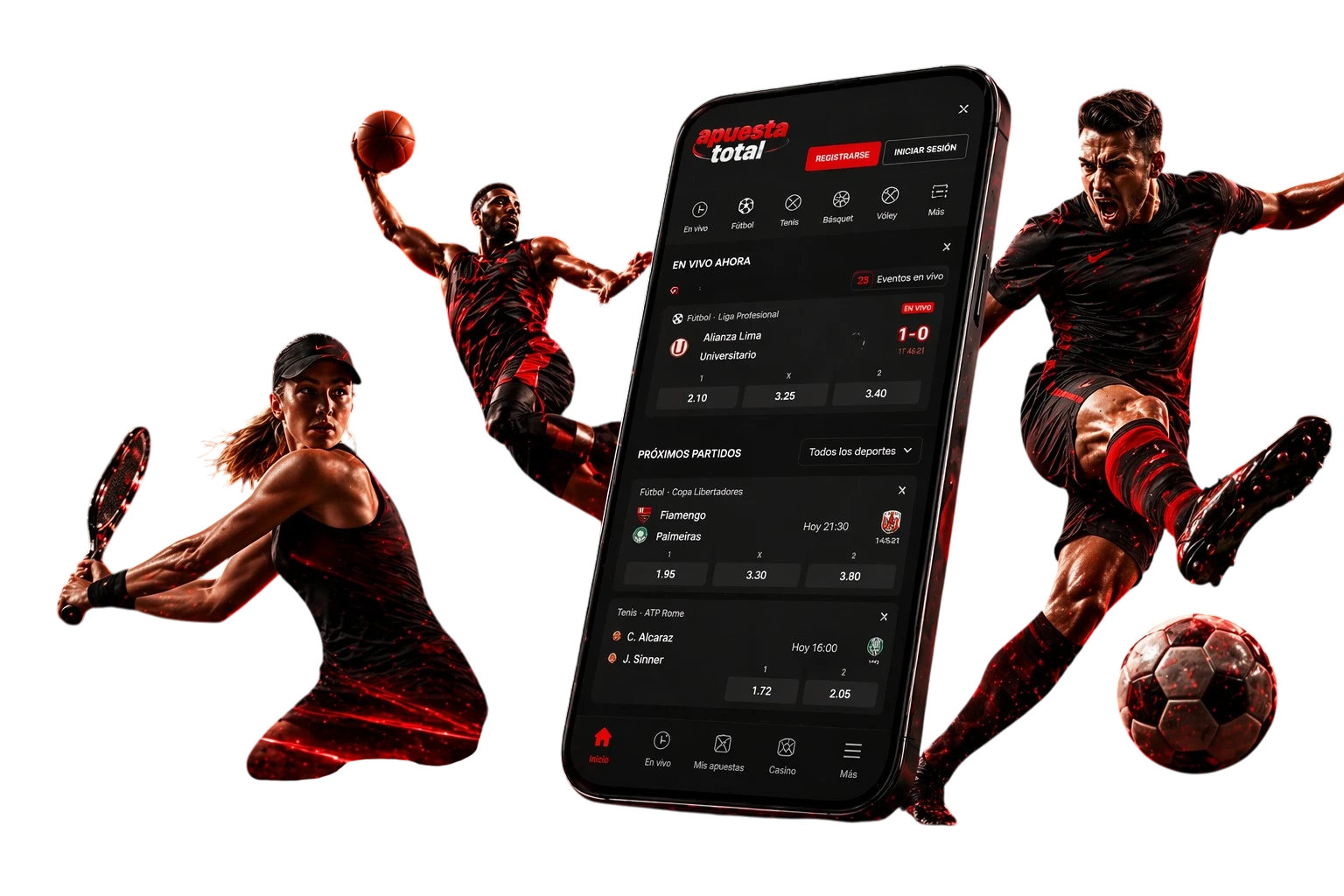 Aplicación móvil Apuesta Total con apuestas deportivas en vivo